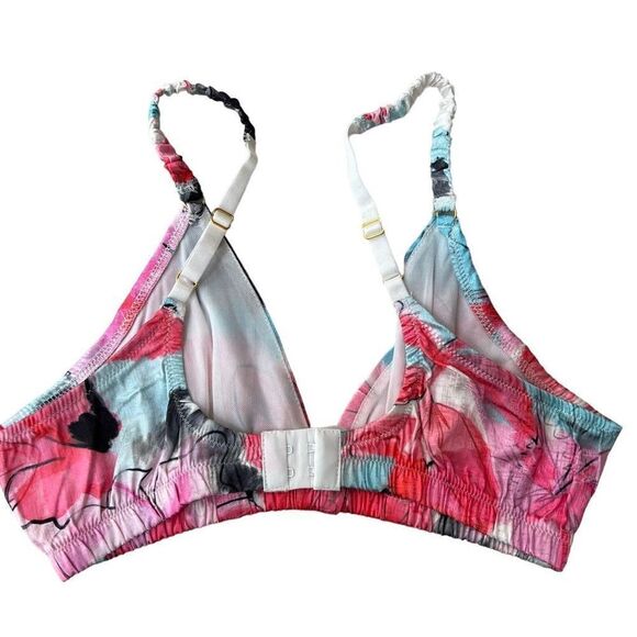 KILO BRAVA Floral Satin Jacquard Triangle Bralette Size M NWOT - Picture 6 of 7